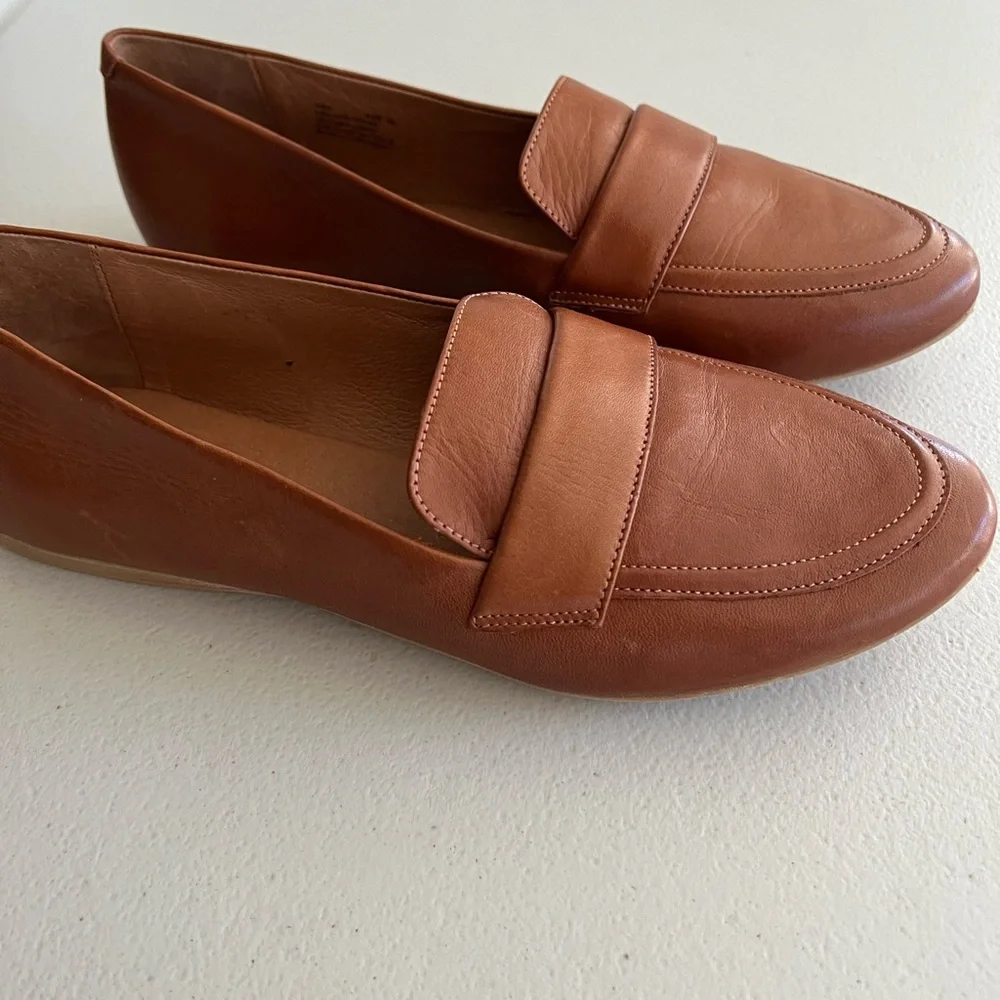 Miz Mooz KEN Leather Loafers, Made in Portugal, Brandy, Women’s EU Size 39 NEW